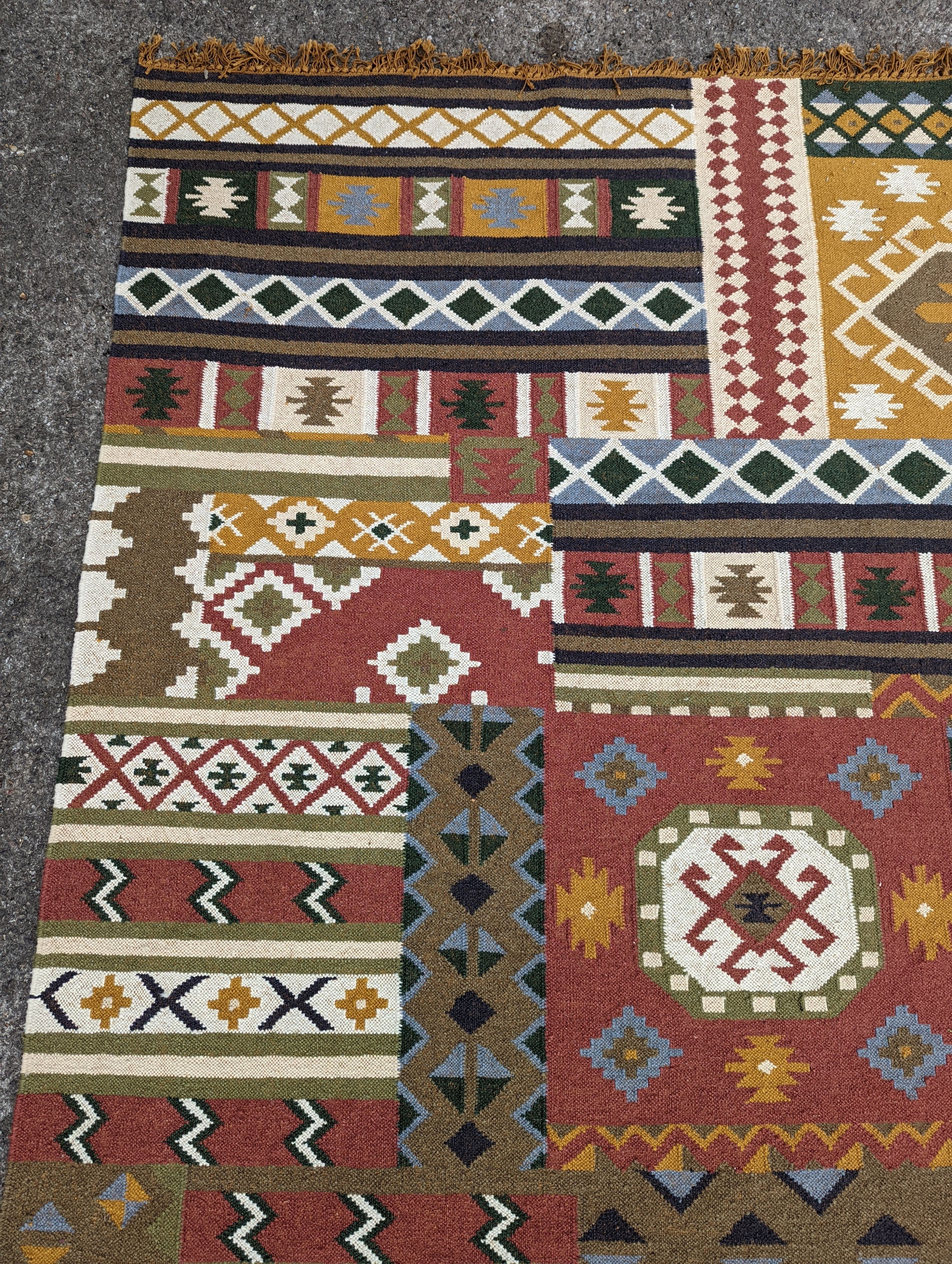 Three assorted Kilim flatweave carpets and rugs, 290 x 200cm, 240 x 170cm, 200 x 140cm